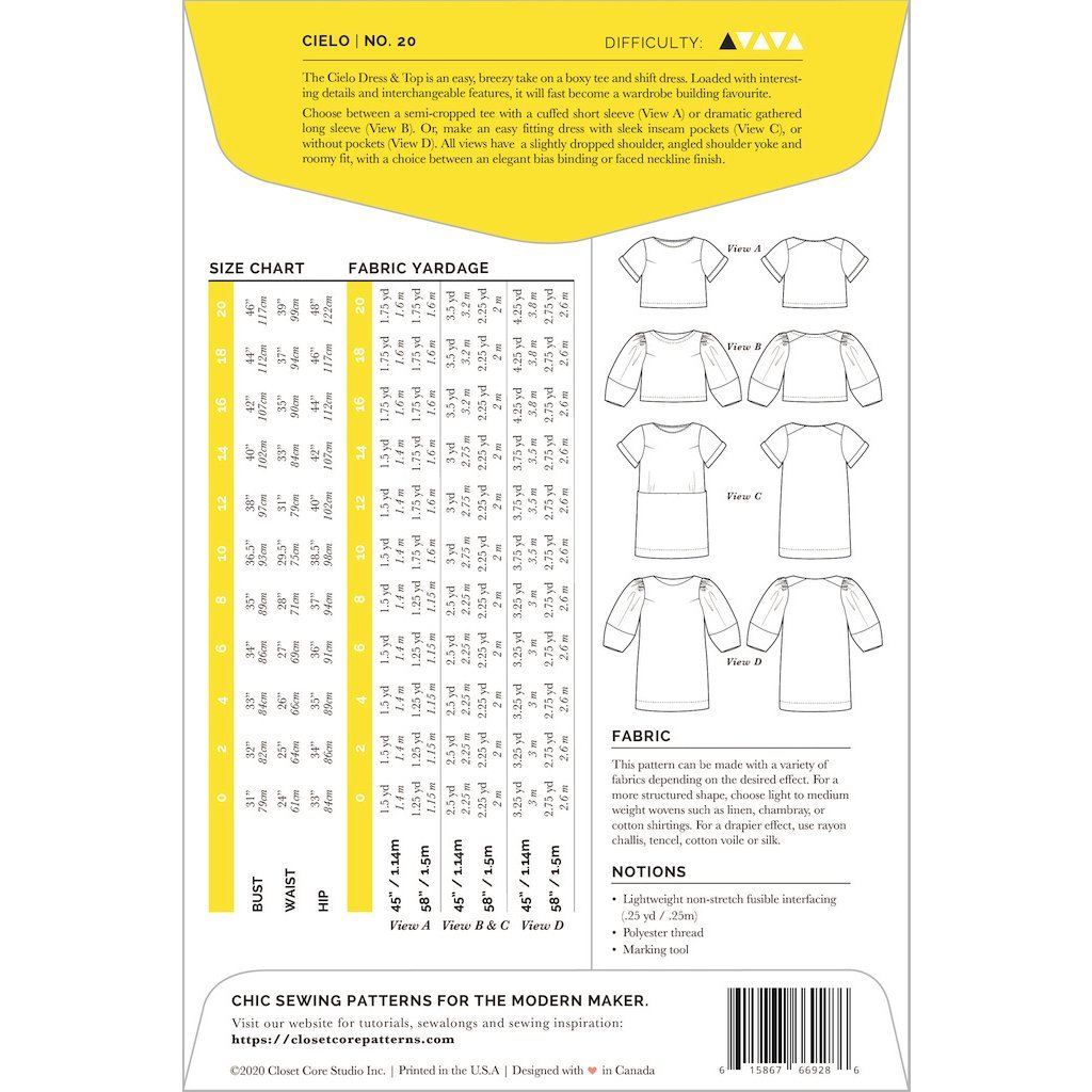 Closet Core Patterns : Cielo Top & Dress Pattern - the workroom