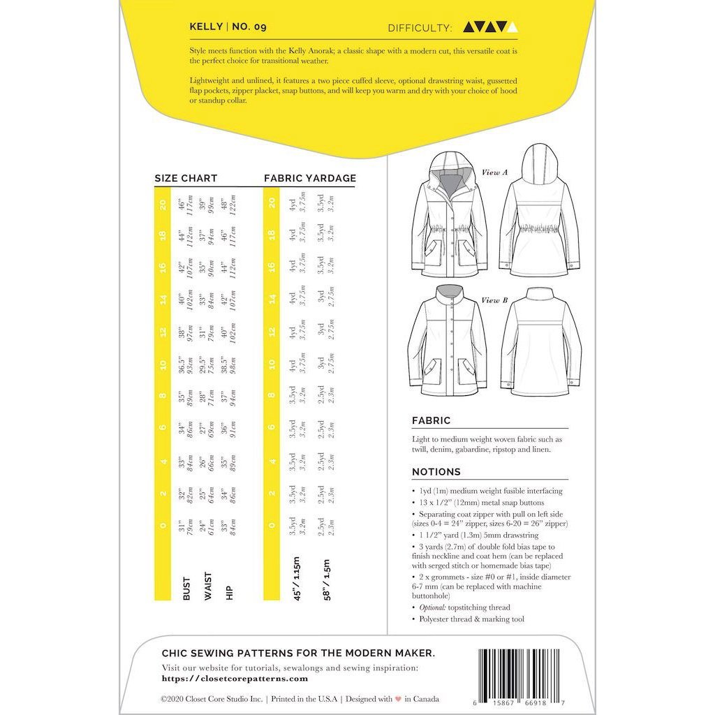 Closet Core Patterns : Kelly Anorak Jacket Pattern - the workroom