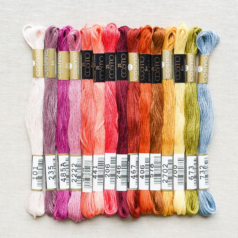 Cosmo : Embroidery Floss Palette : September Drive : 15 pcs - the workroom