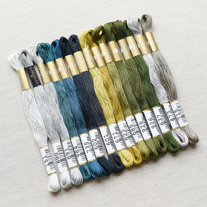 Cosmo : Embroidery Floss Palette : There & Back : 15 pcs - the workroom