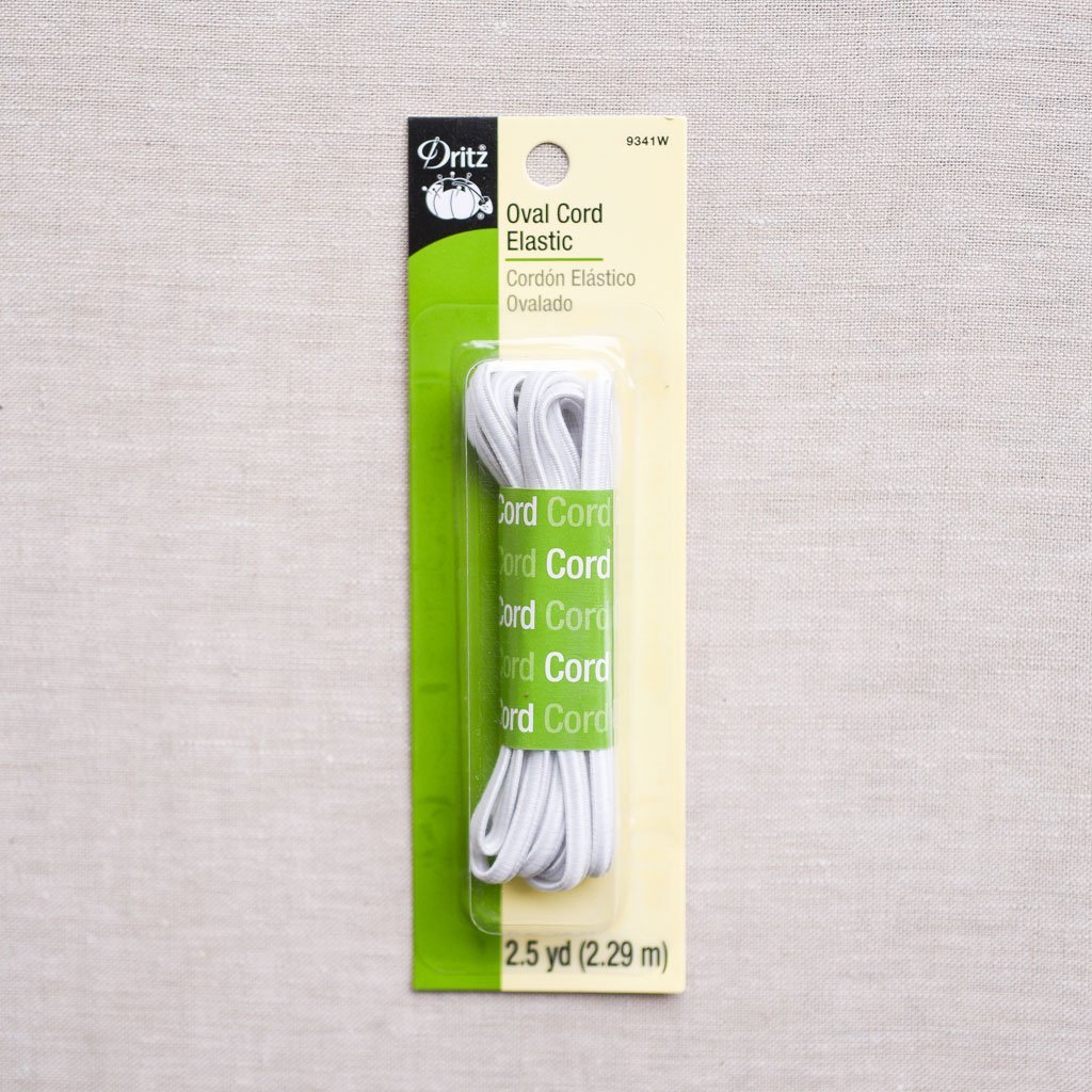 Dritz : Oval Cord Elastic : White : 2 1/2 yards - the workroom