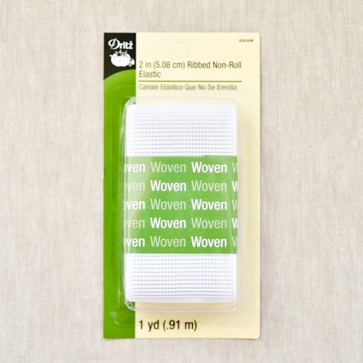 Dritz : White Ribbed Non-roll Elastic : 2” x 1 yard - the workroom