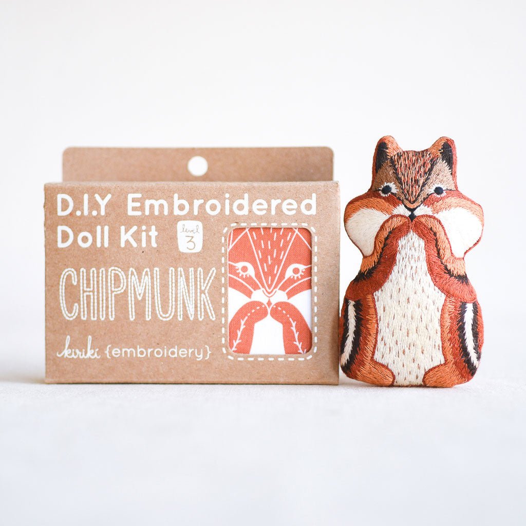 Kiriki Press : DIY Embroidered Doll Kit : Chipmunk - the workroom