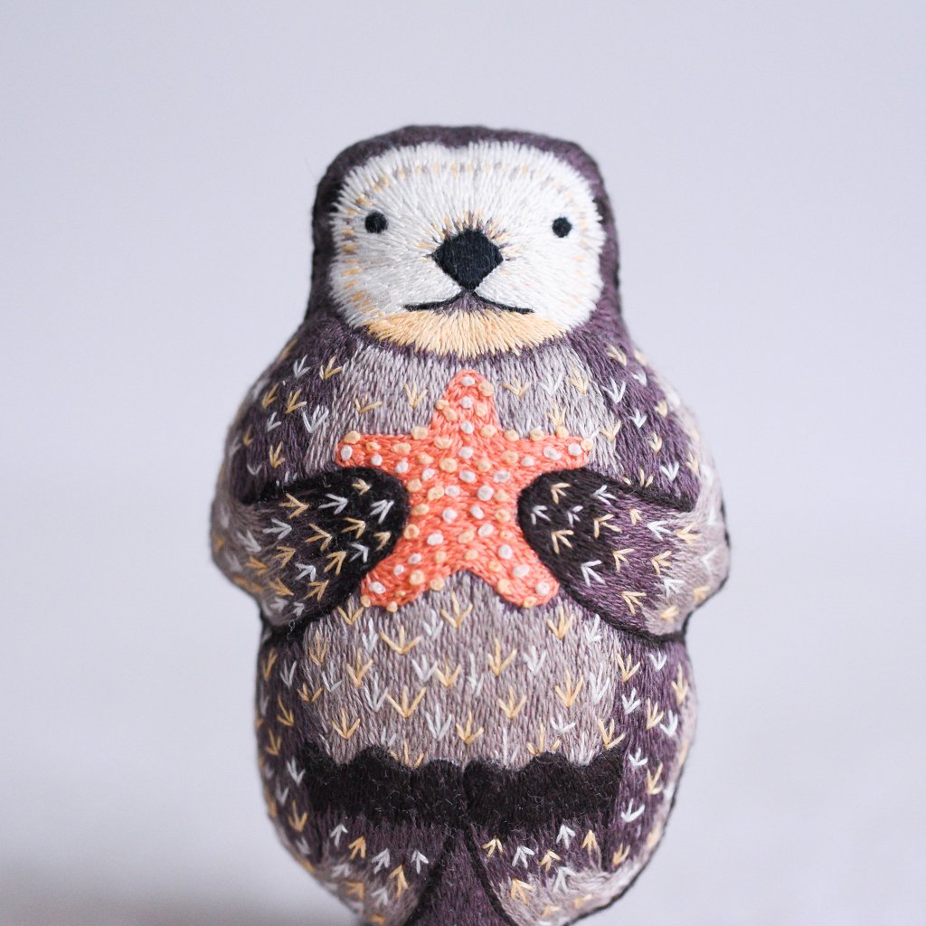 Kiriki Press : DIY Embroidered Doll Kit : Otter - the workroom