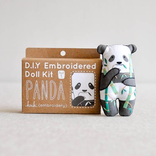 Kiriki Press : DIY Embroidered Doll Kit : Panda - the workroom