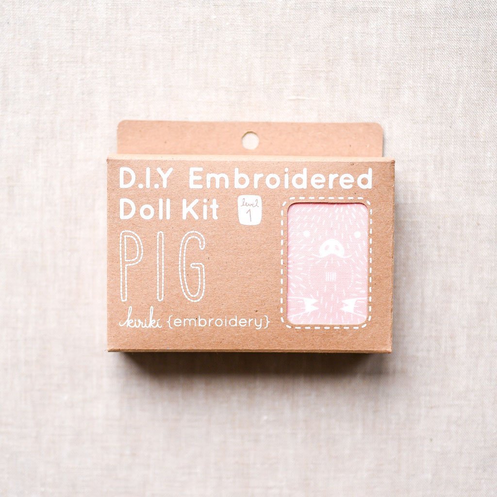 Kiriki Press : DIY Embroidered Doll Kit : Pig - the workroom