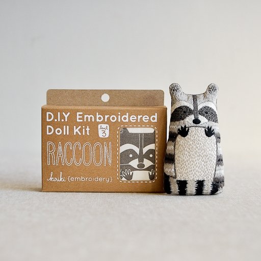 Kiriki Press : DIY Embroidered Doll Kit : Raccoon - the workroom