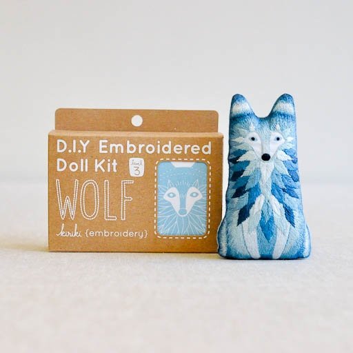 Kiriki Press : DIY Embroidered Doll Kit : Wolf - the workroom