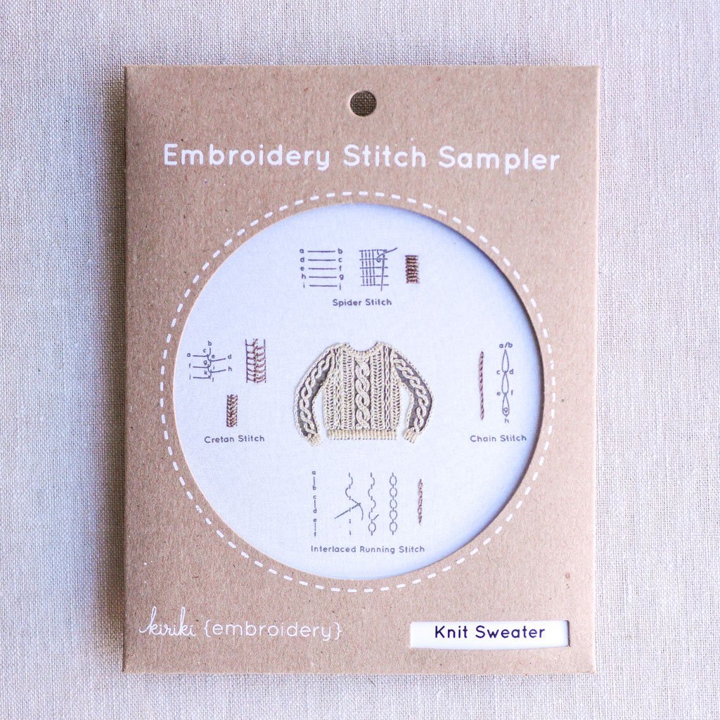 Kiriki Press : Embroidery Stitch Sampler : Knit Sweater - the workroom