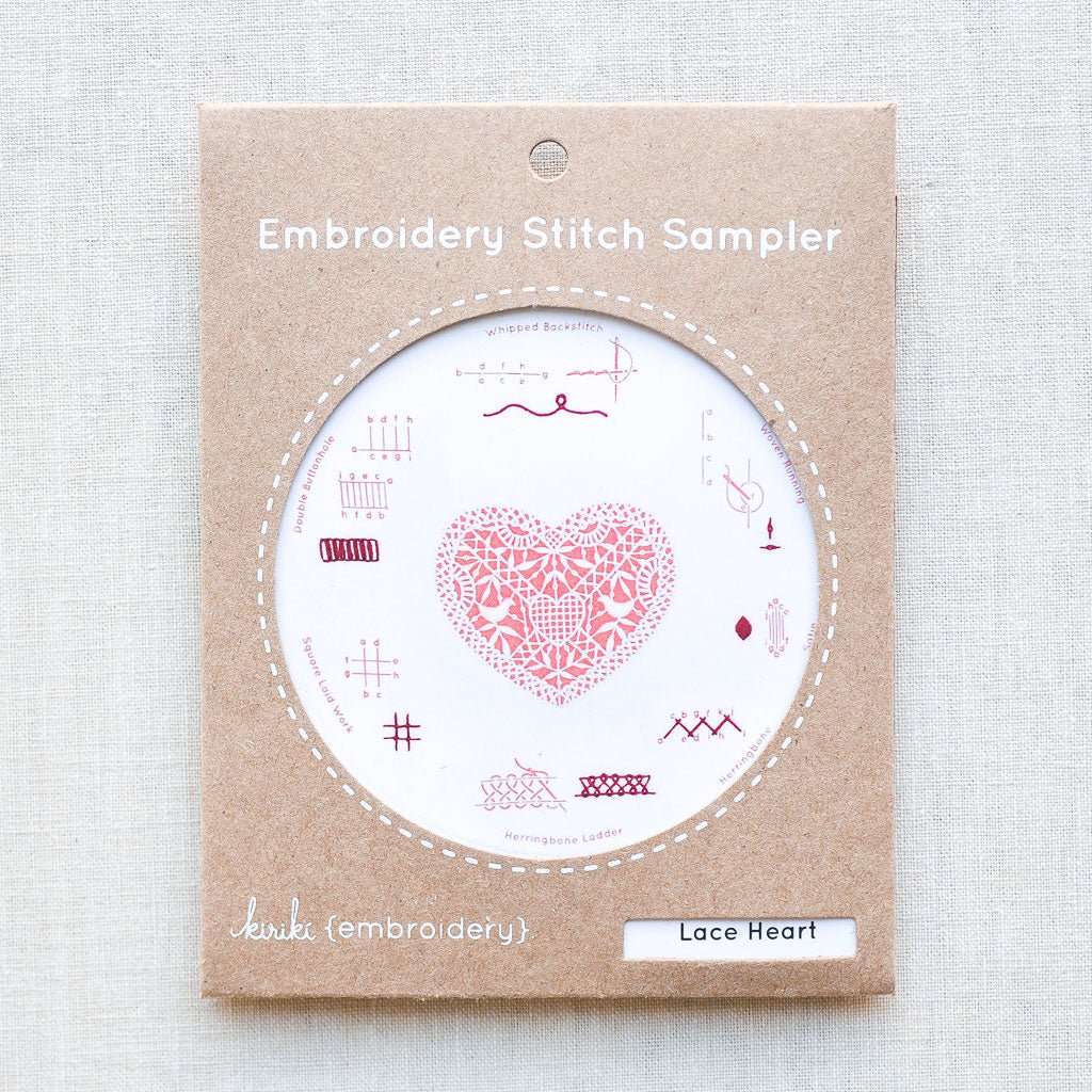 Kiriki Press : Embroidery Stitch Sampler : Lace Heart - the workroom
