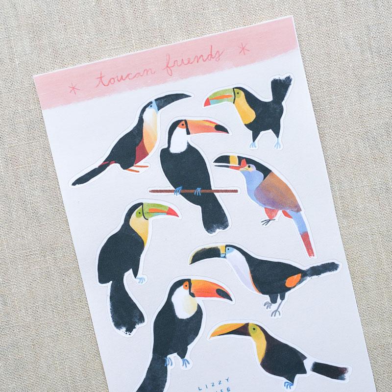 Lizzy House : Toucan Friends : Sticker Sheet - the workroom