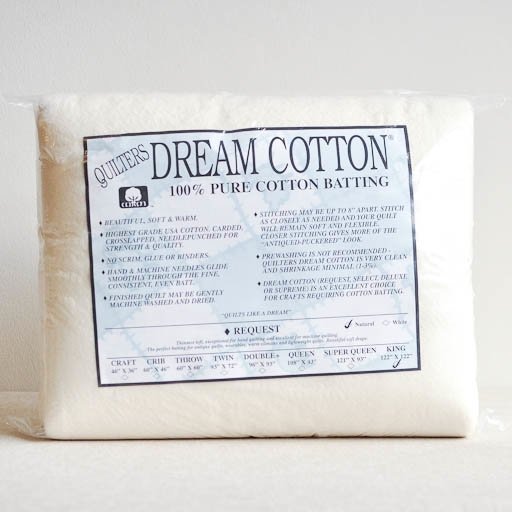 Quilter's Dream : Dream Cotton King Size Batting : Request (Thinnest Loft) 122 X 122 - the workroom