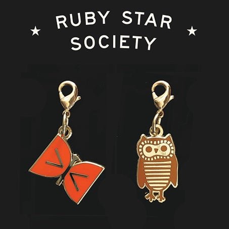 Ruby Star Society : Zipper Pulls : Butterfly & Owl - the workroom