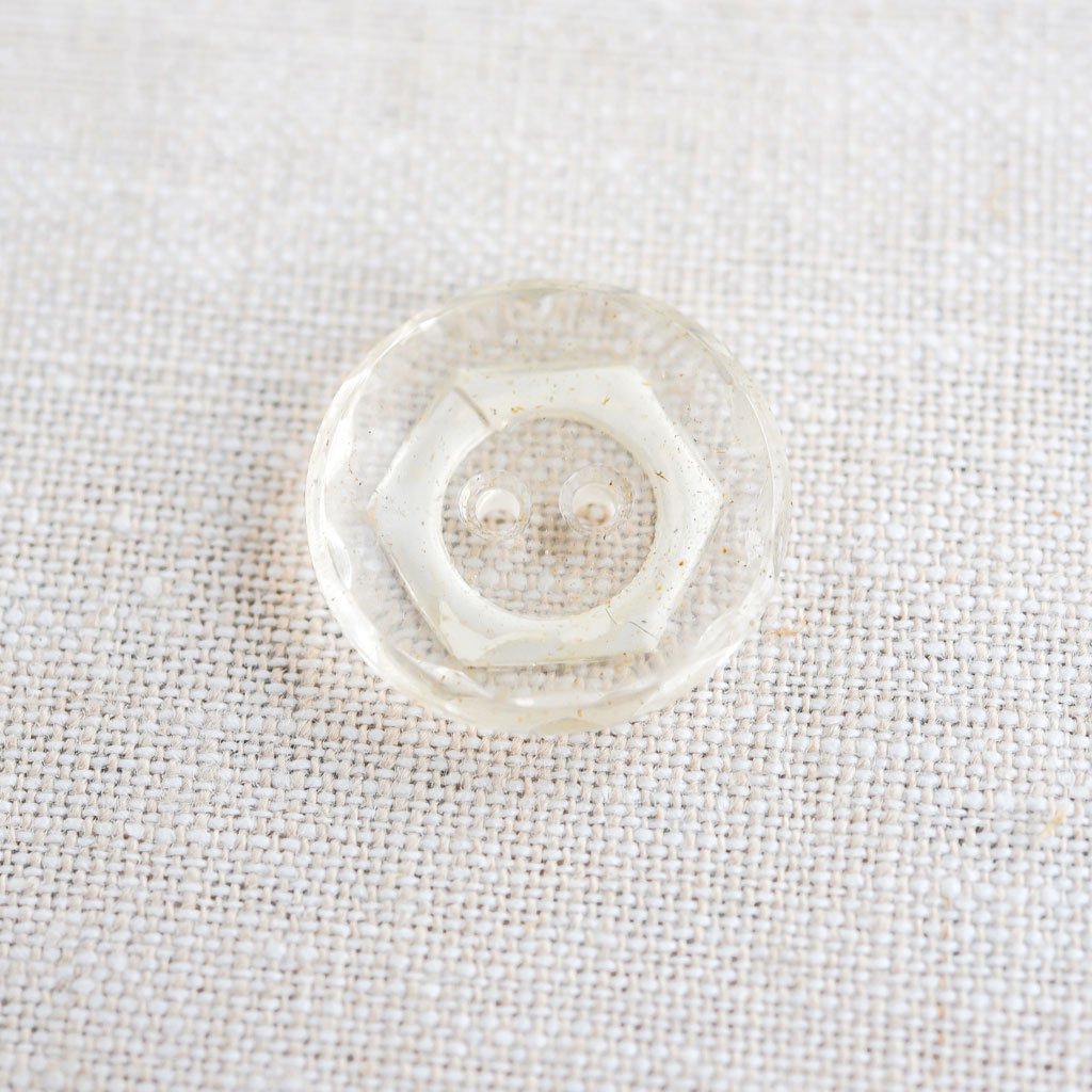 The Button Dept. : Glass : White Clear Hexagon - the workroom