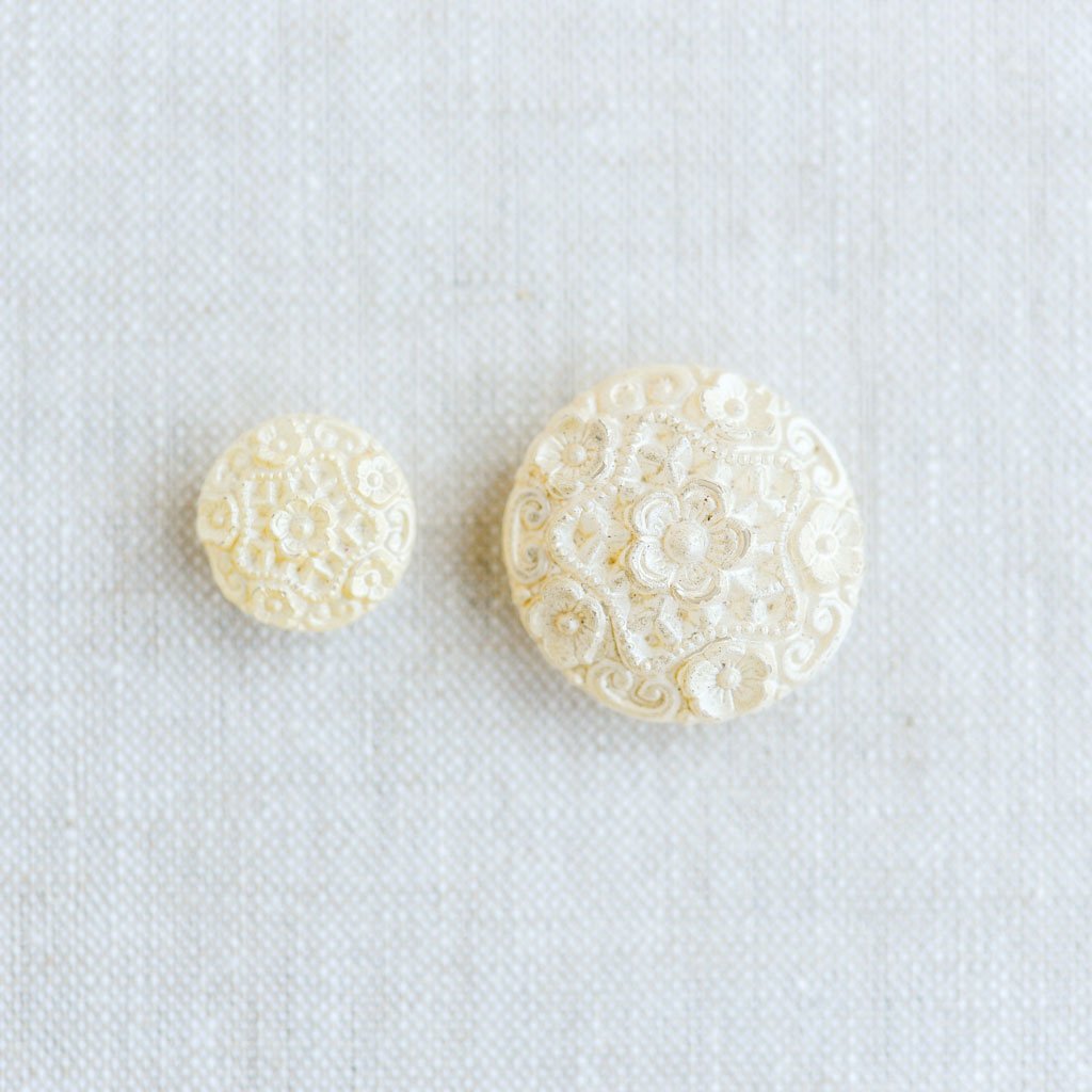 The Button Dept. : Glass : White Floral Lace - the workroom
