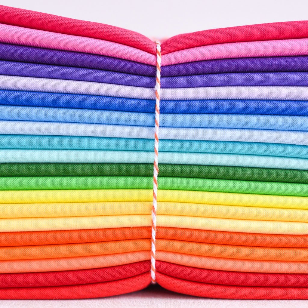 the workroom : Solids Bundle : Rainbow : 20 fat quarters - the workroom