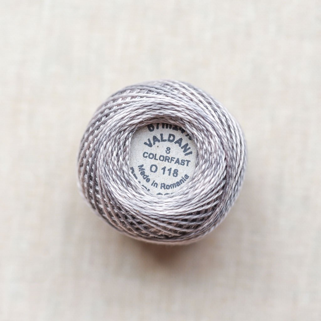 Valdani Pearl : 118 - Pearl Grey : Solid Cotton Thread : 8wt : 67m - the workroom