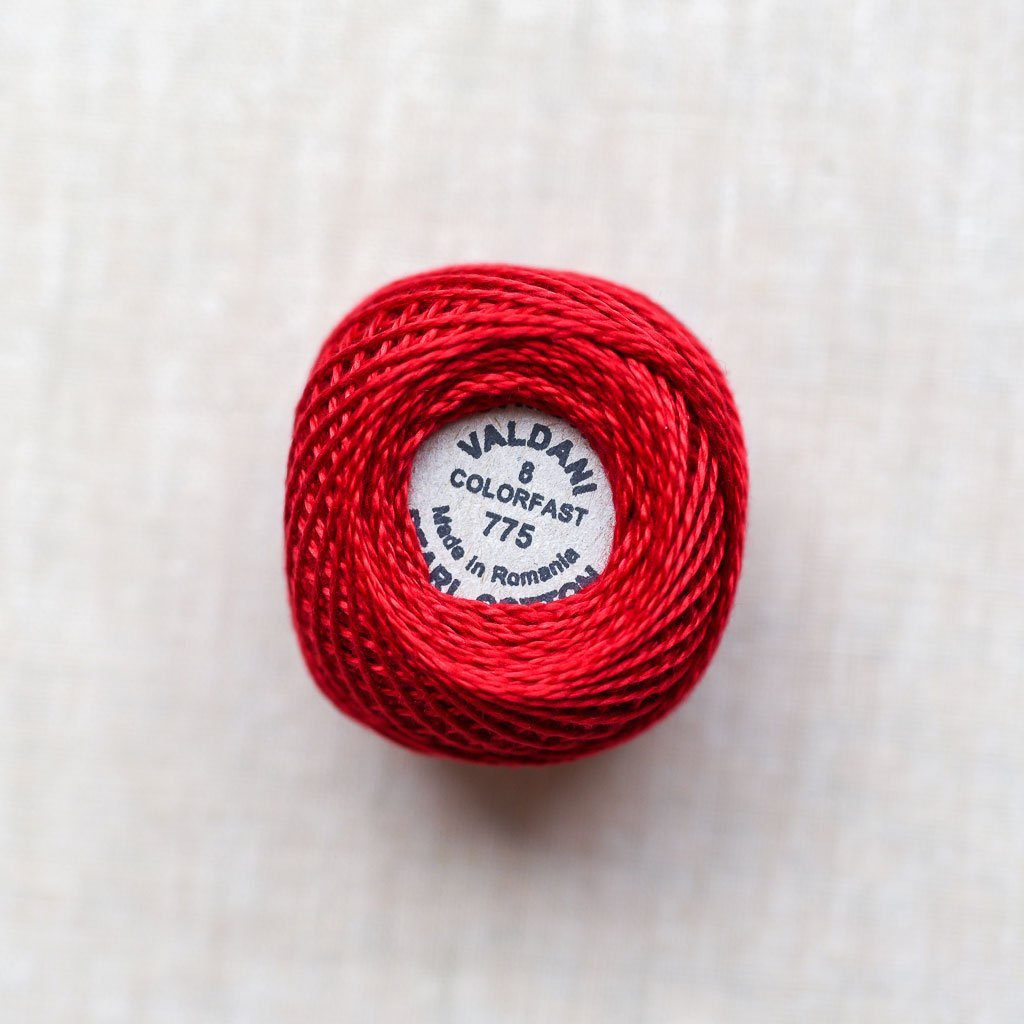 Valdani Pearl : 775 - Turkey Red : Solid Cotton Thread : 8wt : 67m - the workroom