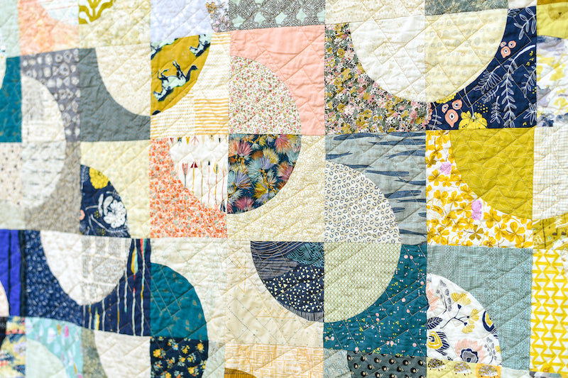 A closeup of the Double Time Quilt blocks.