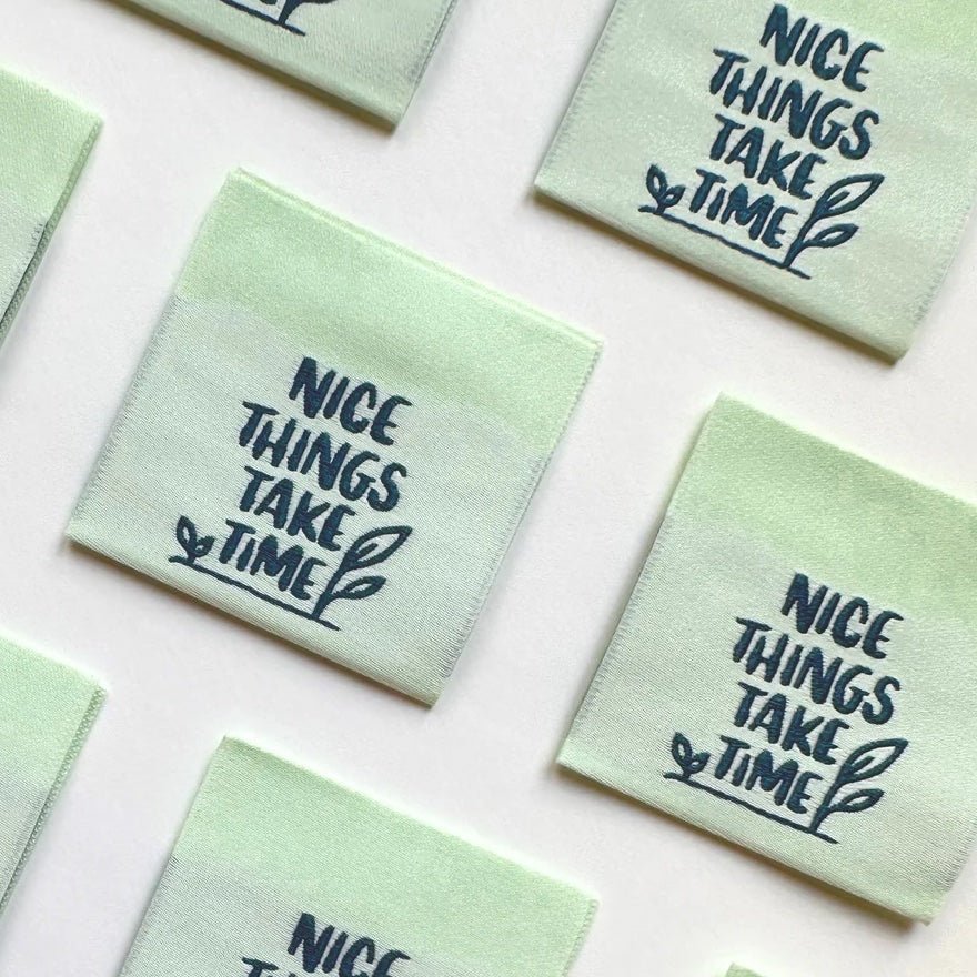 Capstone Pattern Co. : Woven Labels : Nice Things Take Time : 8 pcs - the workroom