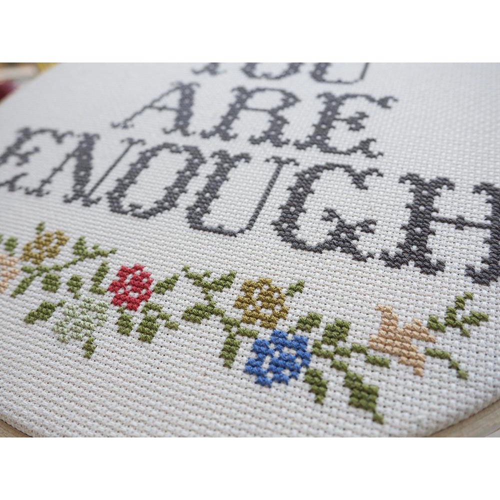 Junebug and Darlin : 10" Cross Stitch Kit : You Are Enough - the workroom