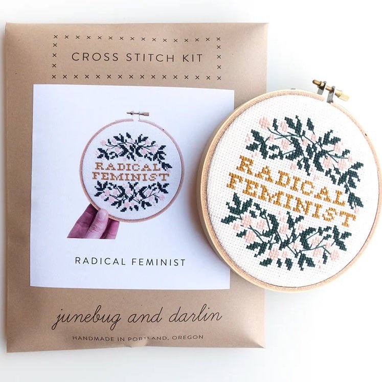 Junebug and Darlin : 5" Cross Stitch Kit : Radical Feminist - the workroom