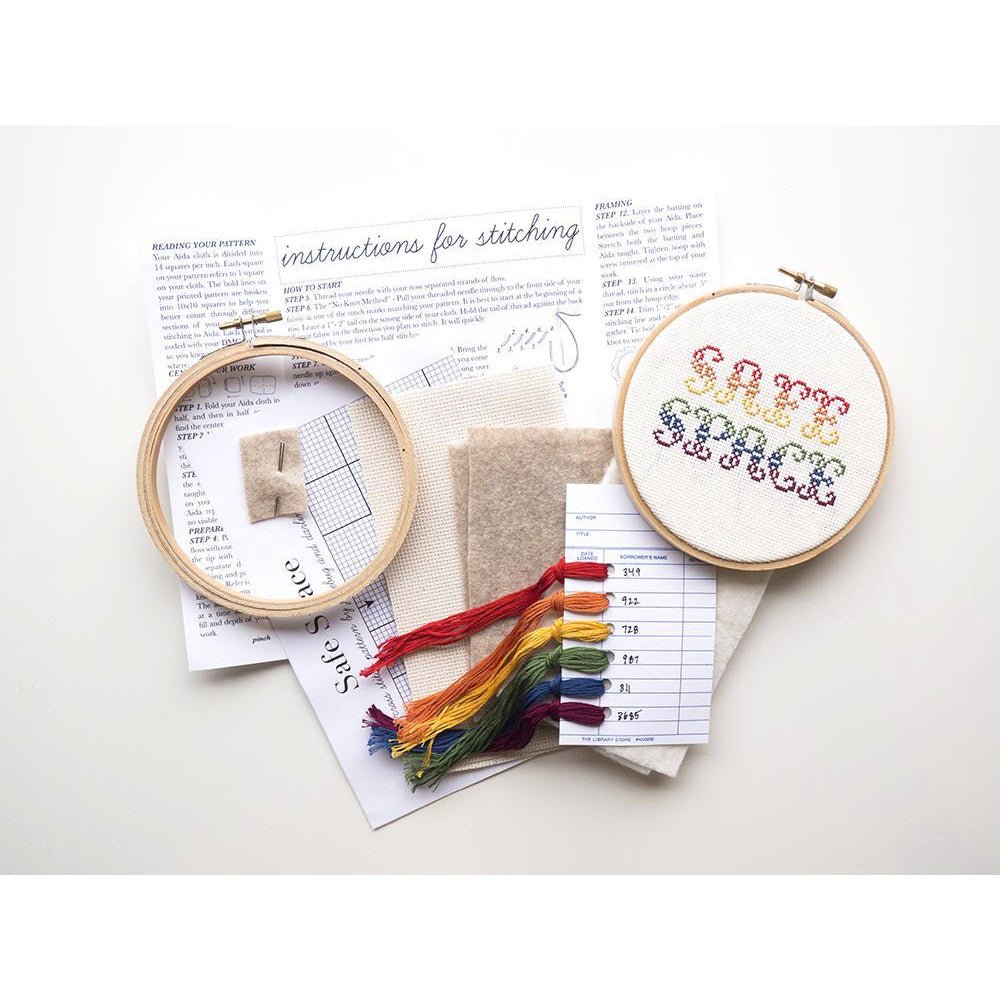 Junebug and Darlin : 5" Cross Stitch Kit : Safe Space - the workroom