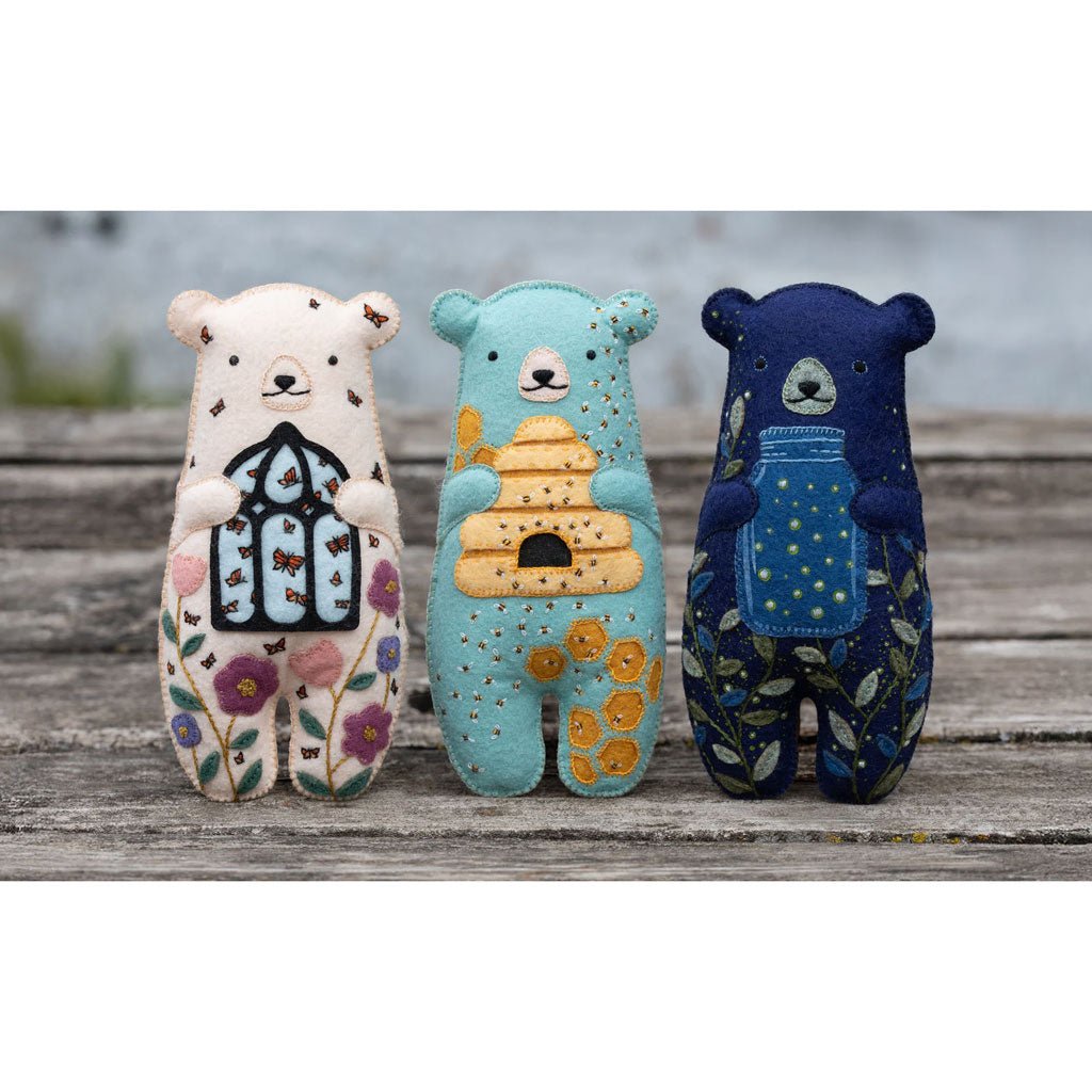Kiriki Press : Felt Doll Kit Bundle : Honeybear, Glowbear & Bloombear - the workroom