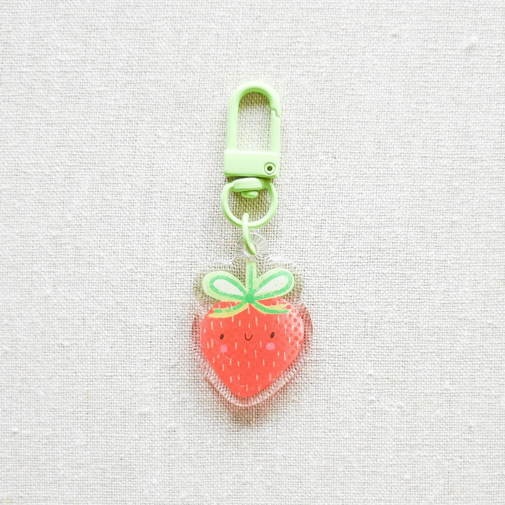 Lizzy House : Limited Edition Zipper Charm : Strawberry - the workroom