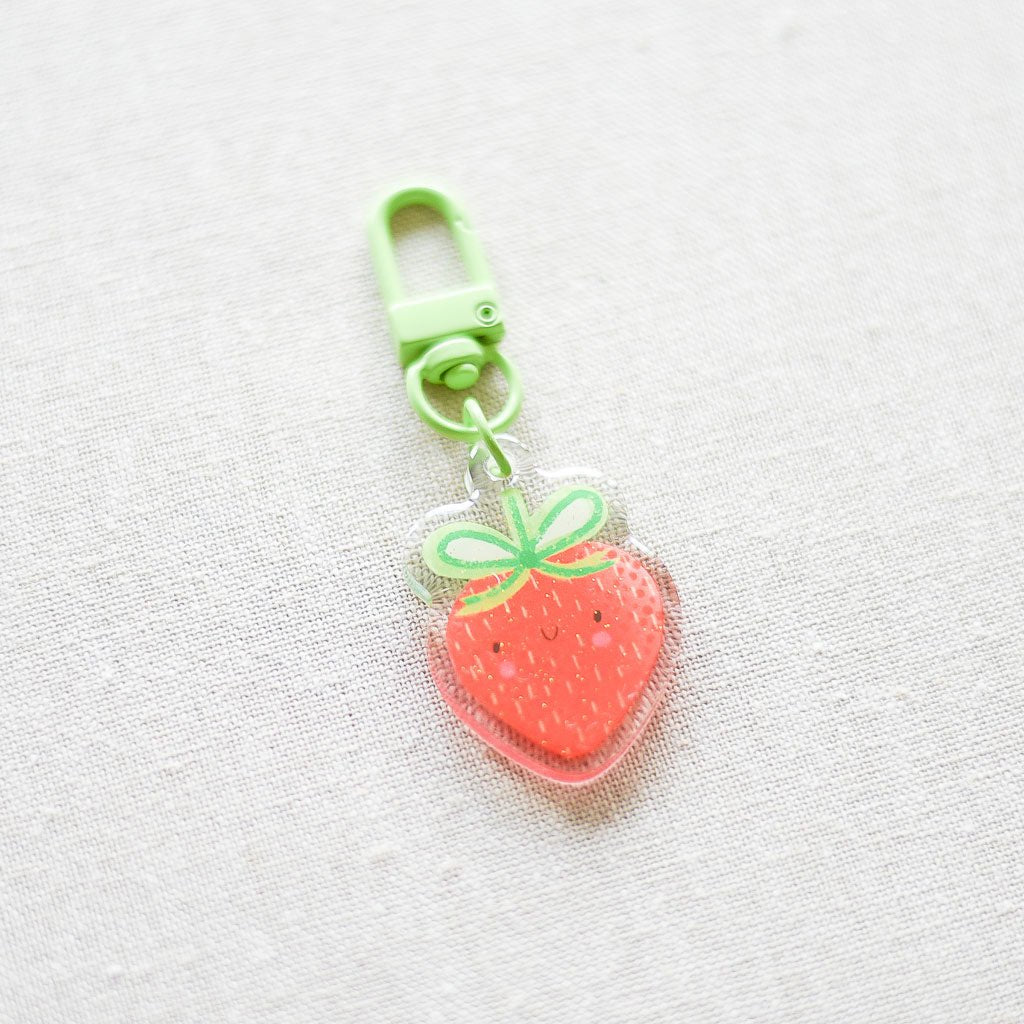 Lizzy House : Limited Edition Zipper Charm : Strawberry - the workroom