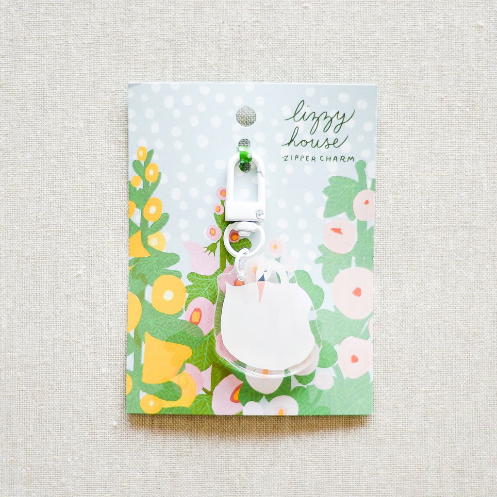 Lizzy House : Limited Edition Zipper Charm : Swan - the workroom