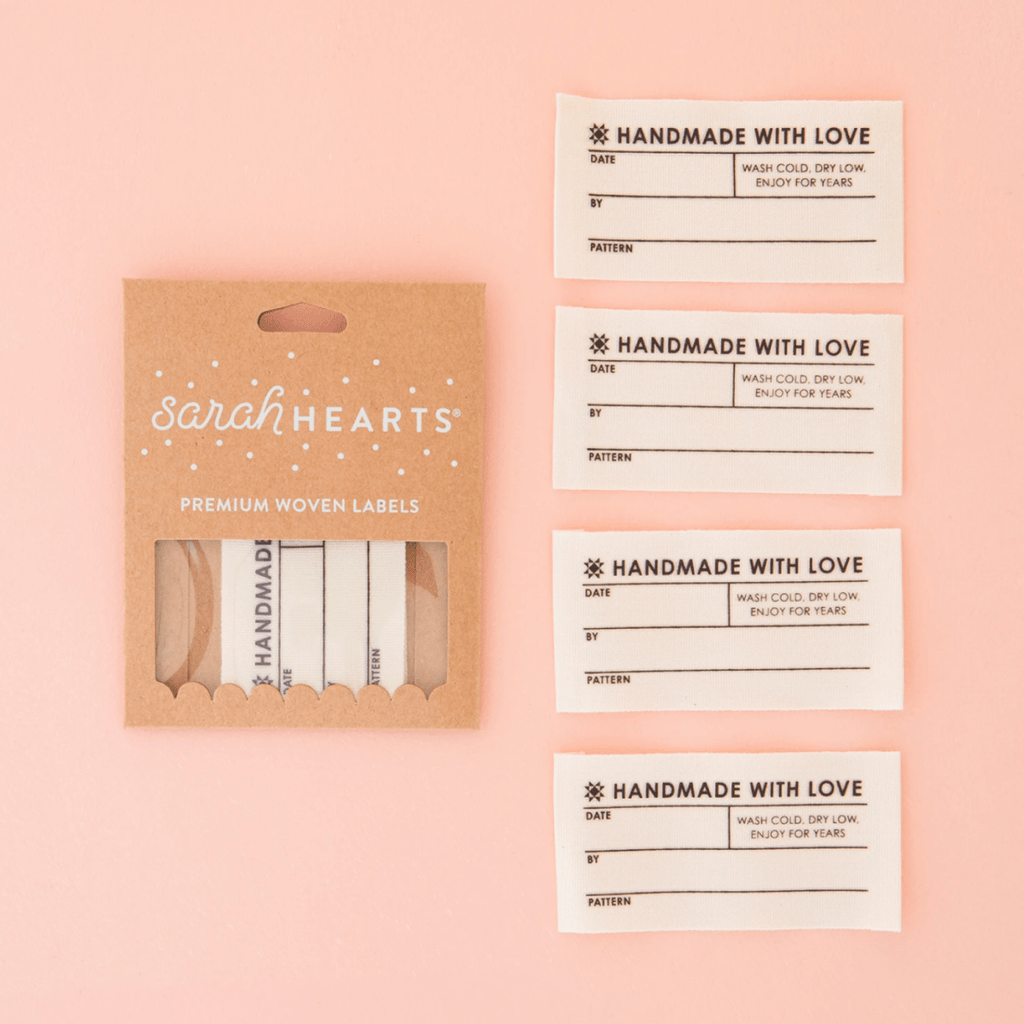 Sarah Hearts : Quilt Info Large : Organic Cotton Write - In Labels - the workroom