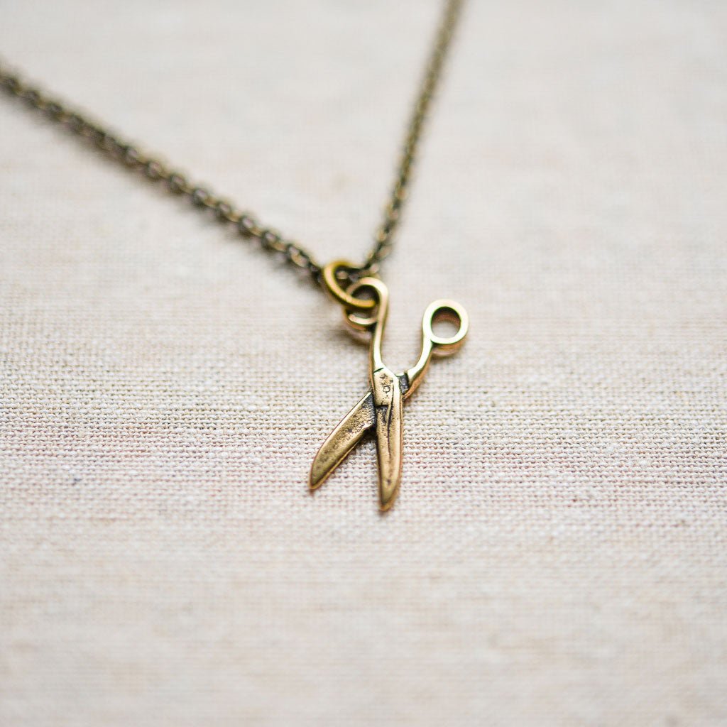 Scissor Charm Necklace : Bronze - the workroom