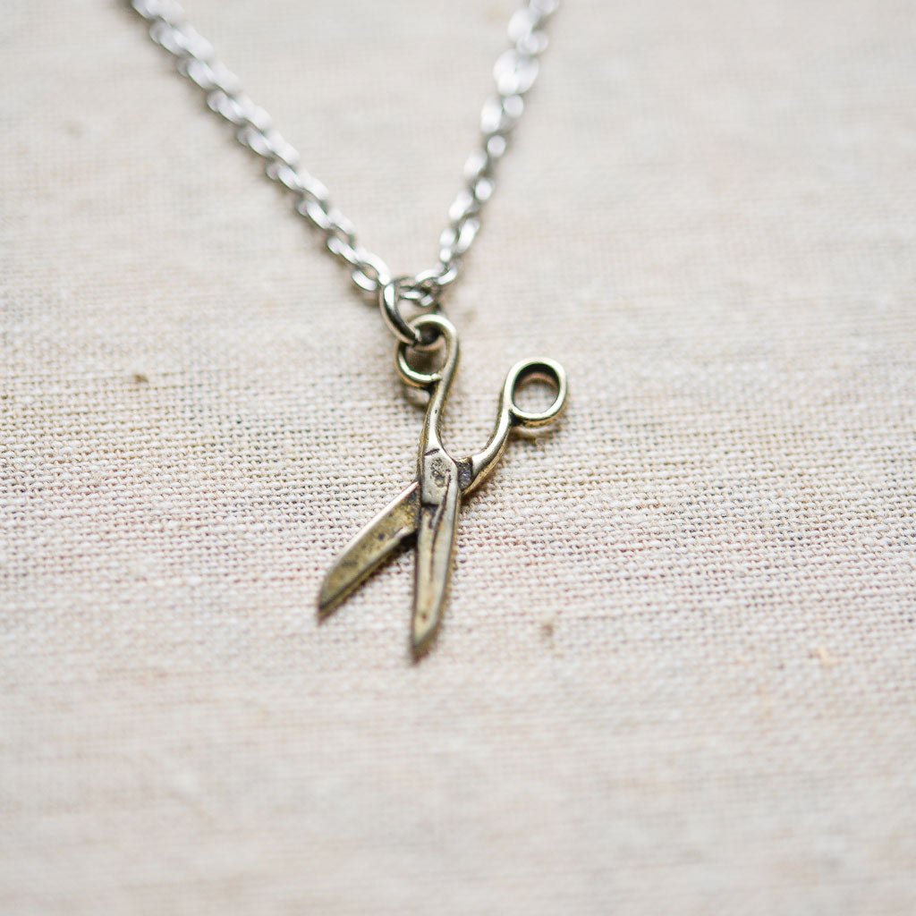 Scissor Charm Necklace : White Bronze - the workroom