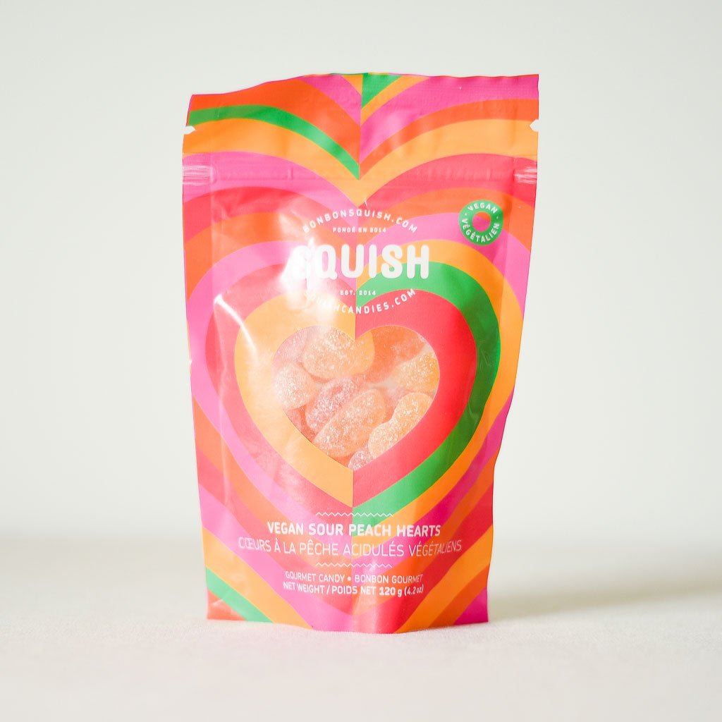 Squish : Vegan Sour Peach Hearts : 120g - the workroom