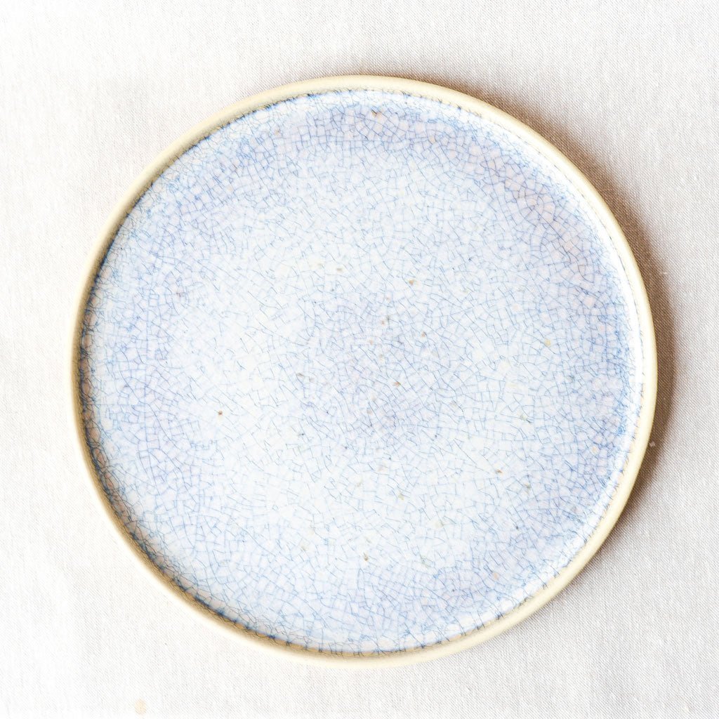 Steingut Pottery : Crackled White Plate #1 - the workroom