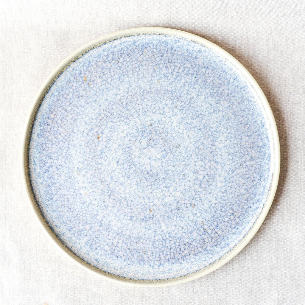 Steingut Pottery : Crackled White Plate #3 - the workroom