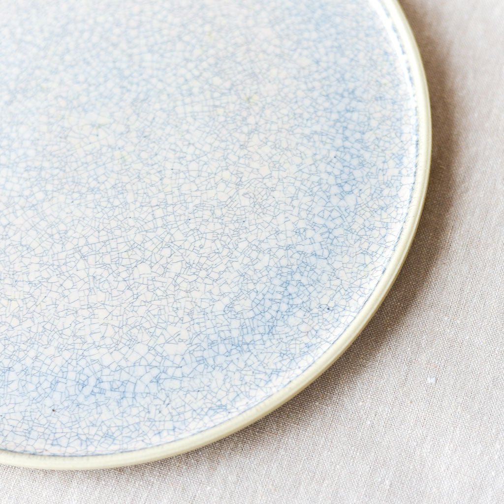 Steingut Pottery : Crackled White Plate #4 - the workroom