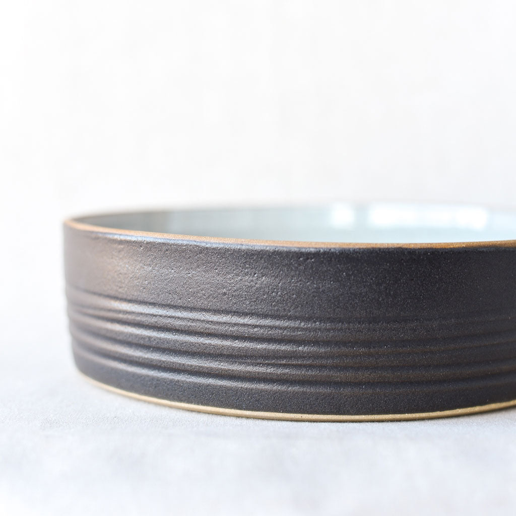 Steingut Pottery : Matte Black & Peppered White Serving Dish - the workroom