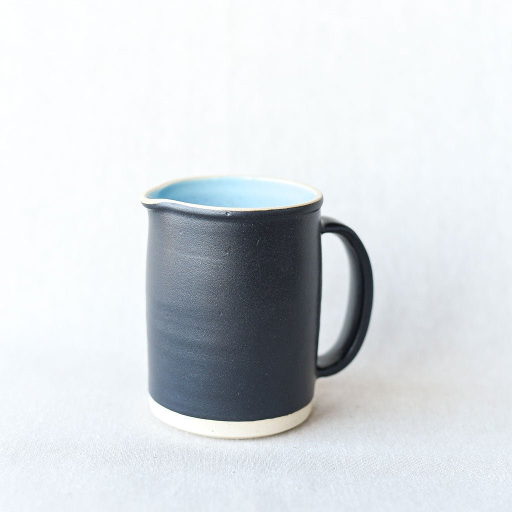 Steingut Pottery : Matte Black & Robin's Egg Pitcher - the workroom