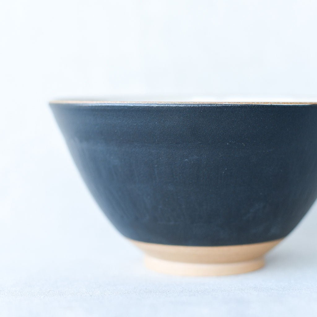 Steingut Pottery : Matte Black & Speckled White Cereal Bowl #2 - the workroom