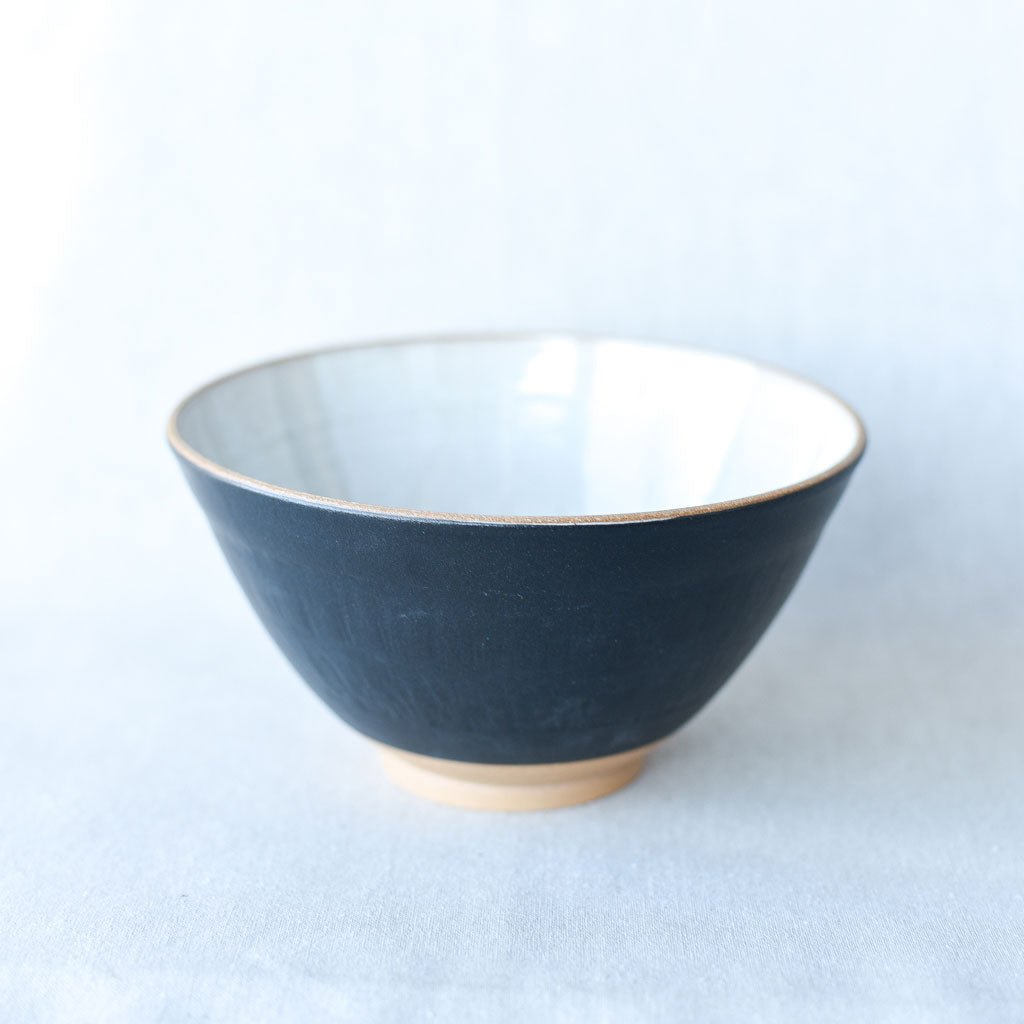 Steingut Pottery : Matte Black & Speckled White Cereal Bowl #2 - the workroom