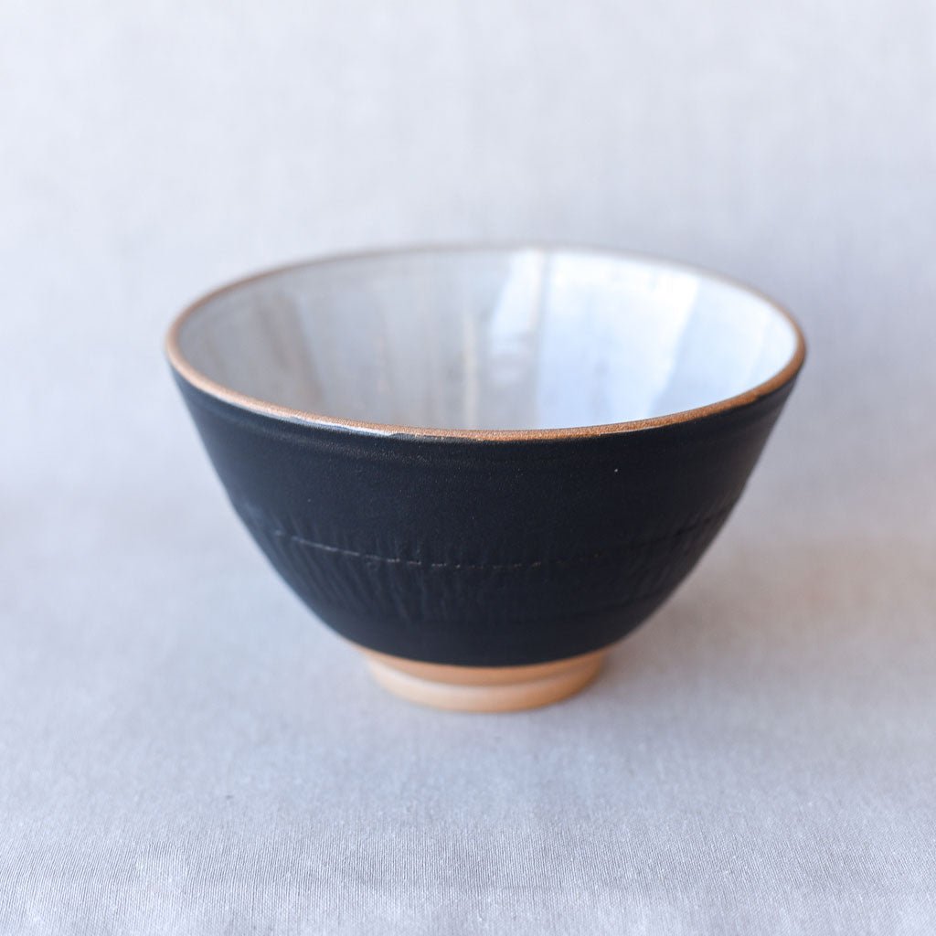 Steingut Pottery : Matte Black & Speckled White Cereal Bowl #3 - the workroom