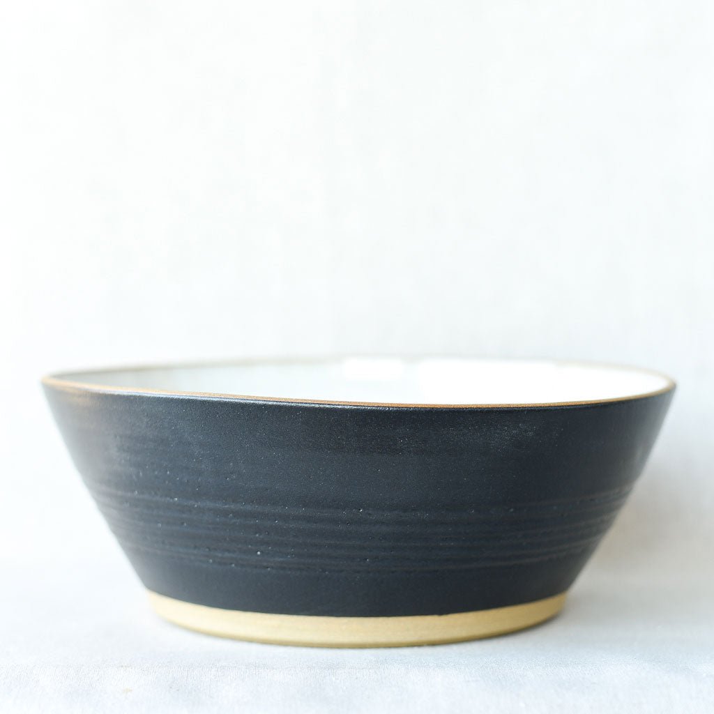 Steingut Pottery : Matte Black & Speckled White Fruit Bowl #1 - the workroom