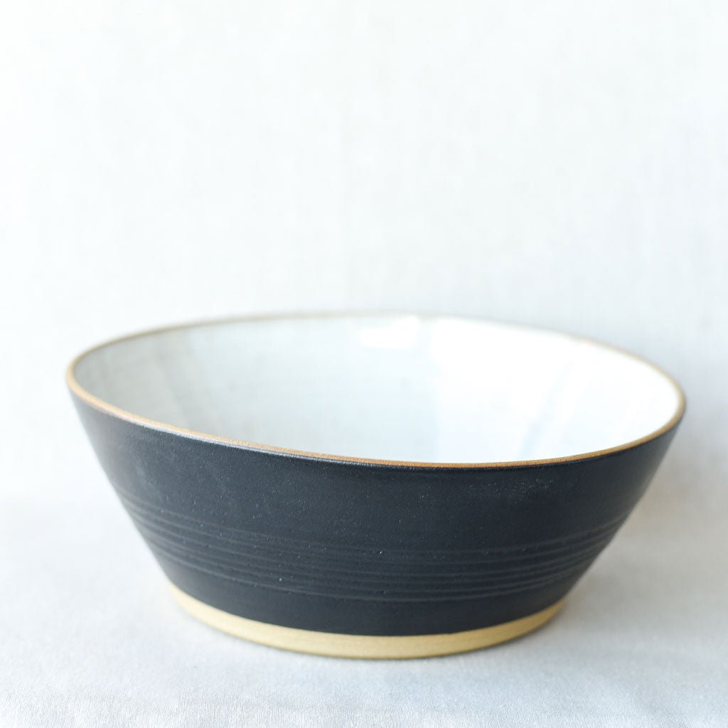 Steingut Pottery : Matte Black & Speckled White Fruit Bowl #1 - the workroom