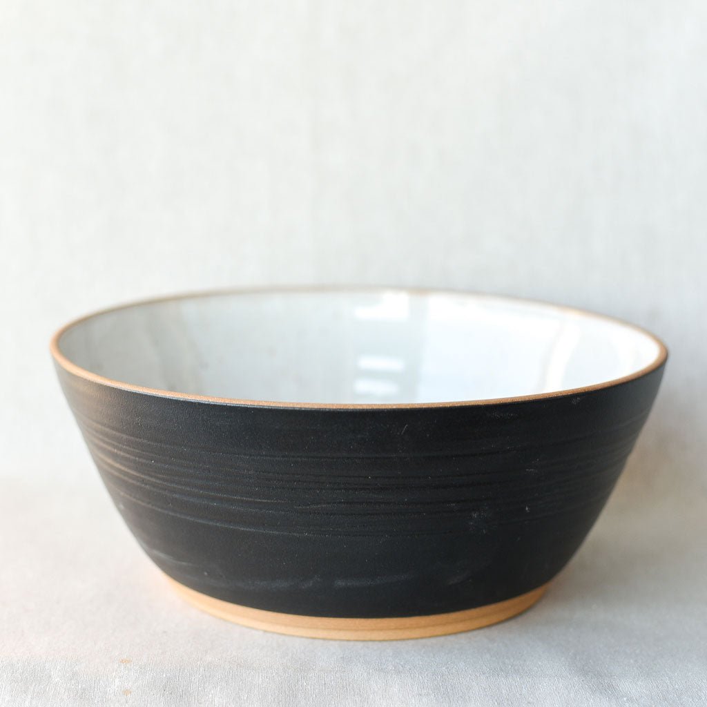 Steingut Pottery : Matte Black & Speckled White Fruit Bowl #2 - the workroom