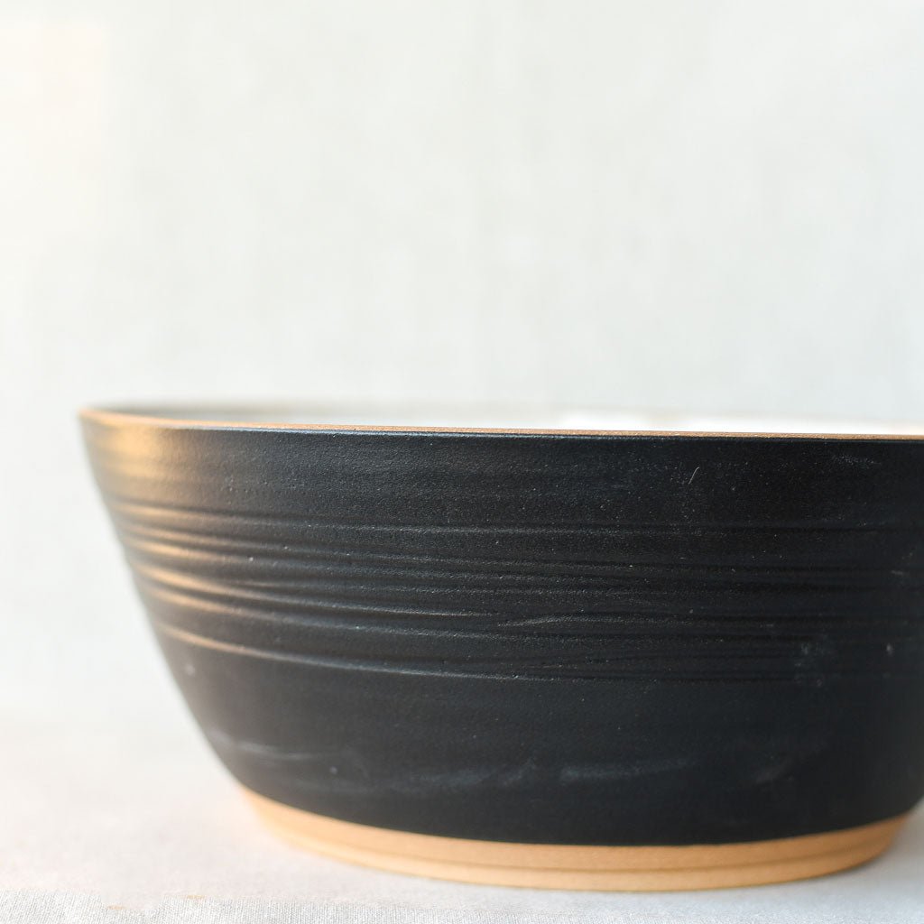 Steingut Pottery : Matte Black & Speckled White Fruit Bowl #2 - the workroom