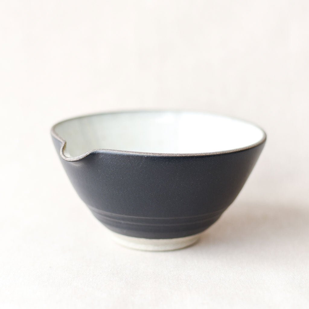 Steingut Pottery : Matte Black & Speckled White Mixing Bowl #1 - the workroom