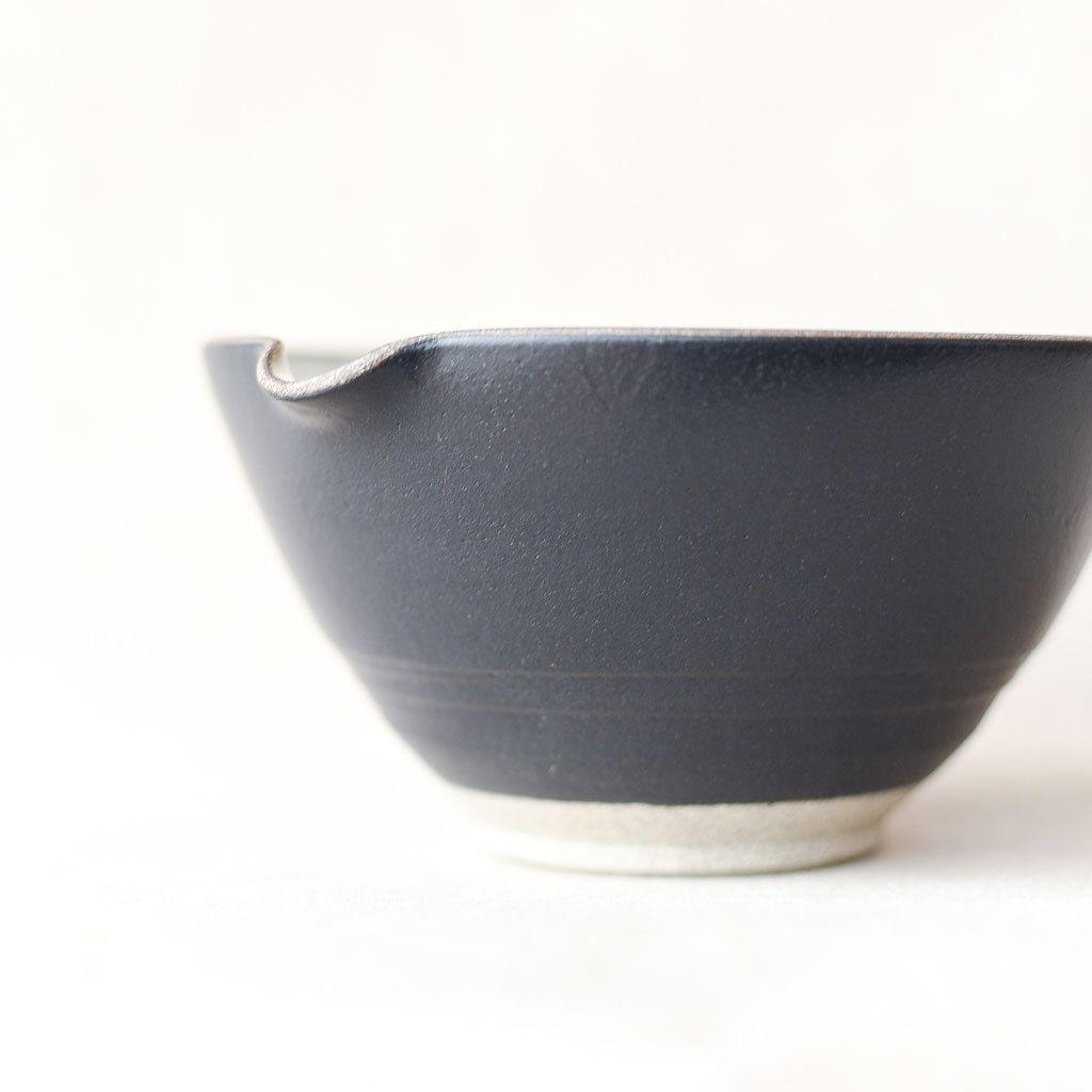 Steingut Pottery : Matte Black & Speckled White Mixing Bowl #1 - the workroom