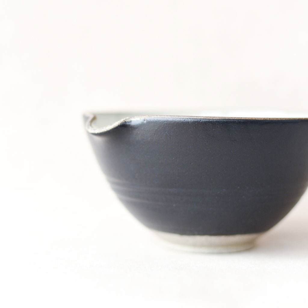 Steingut Pottery : Matte Black & Speckled White Mixing Bowl #2 - the workroom